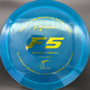 Prodigy Fairway Driver Blue Gold Stamp 175g F5, 400 Plastic, Seppo Paju, 2022 Signature Series