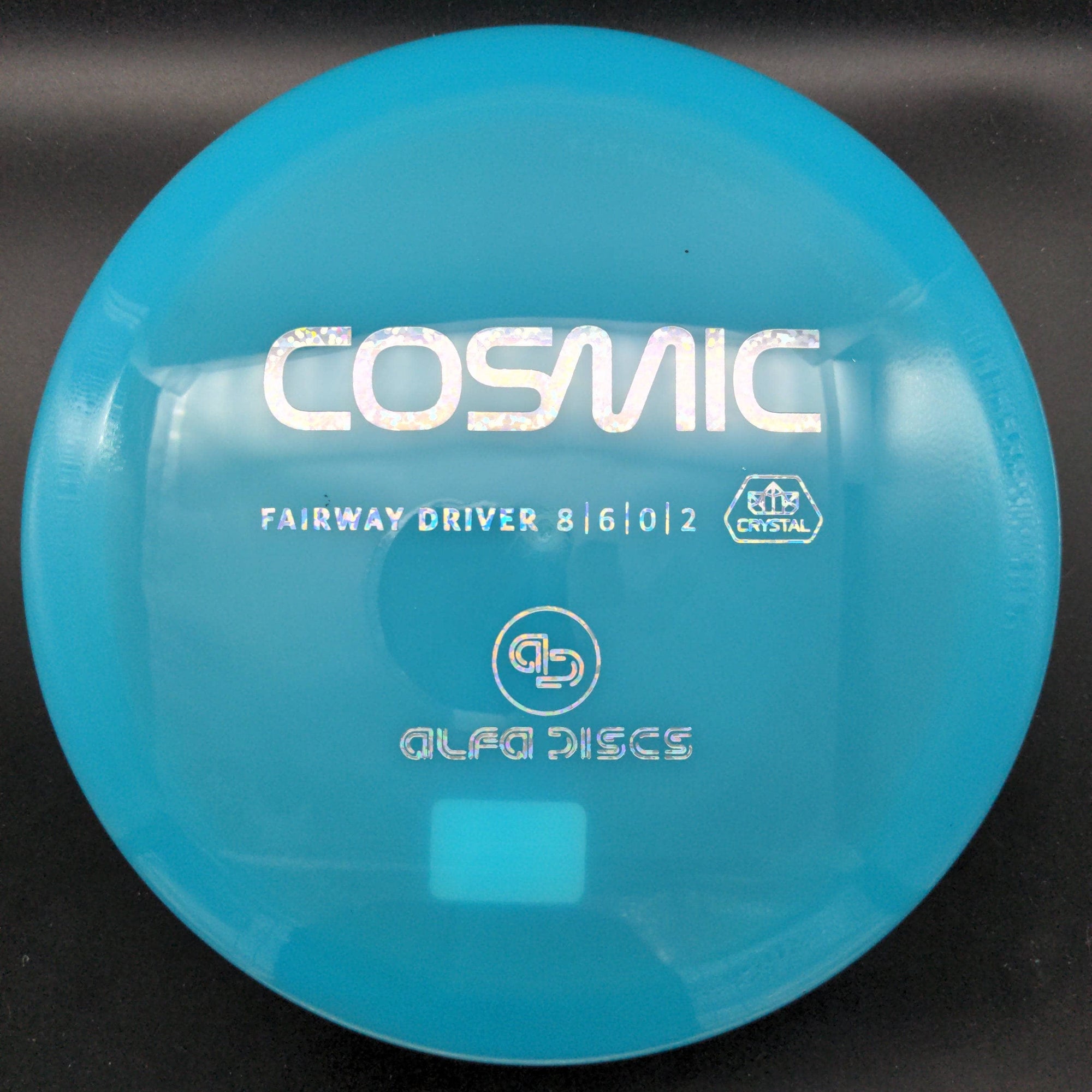 Alfa Discs Fairway Driver Blue Silver Glitter Stamp 174g Cosmic, Chrome Plastic