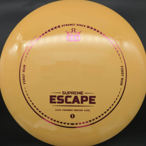 Dynamic Discs Fairway Driver Escape, Supreme Plastic, First Run New