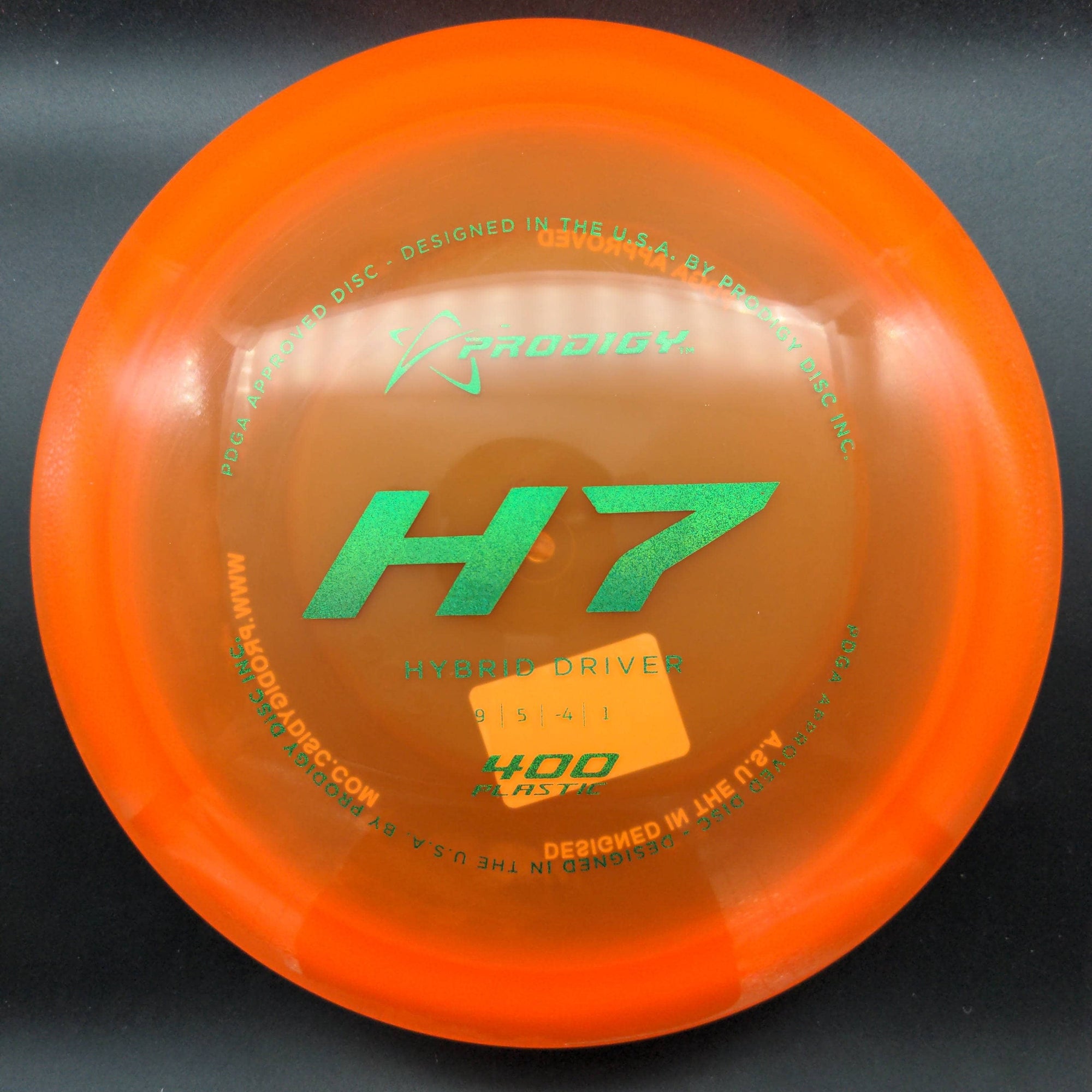 Prodigy Fairway Driver Orange Green Stamp 174g H7, 400 Plastic