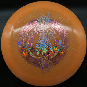 Infinite Discs Fairway Driver Orange Pink Flower Stamp 175g Pharaoh, Dave Feldberg, Metal Flake Glow