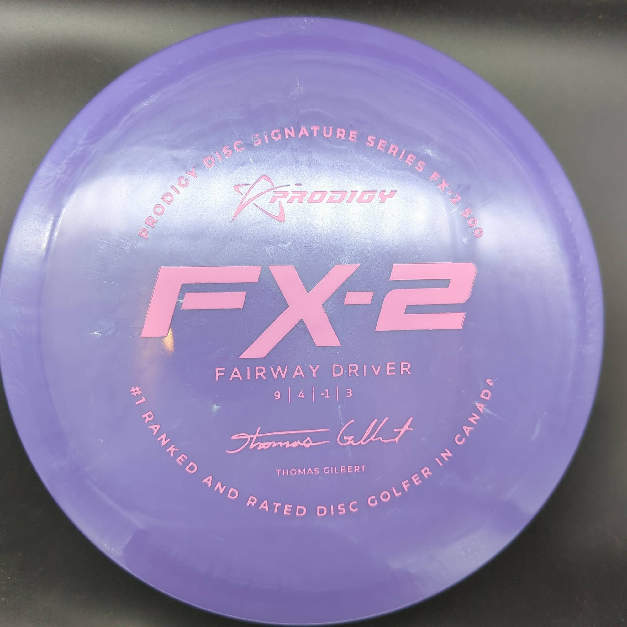 Prodigy Fairway Driver Purple Pink Stamp 172g FX2, 500 Plastic, Thomas Gilbert, 2022 Signature Series