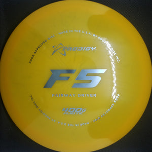 Prodigy Fairway Driver Yellow Teal Stamp 175g F5, 400g Plastic