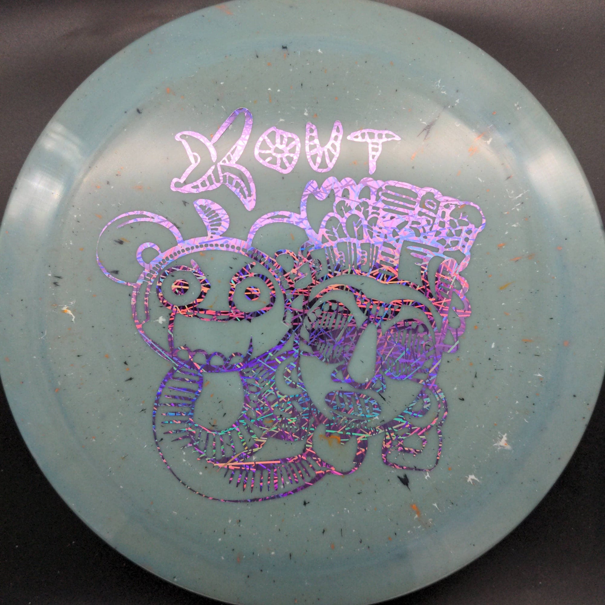 Infinite Discs Green/Grey Purple Stamp 175g X Out Slab, Splatter S-Blend