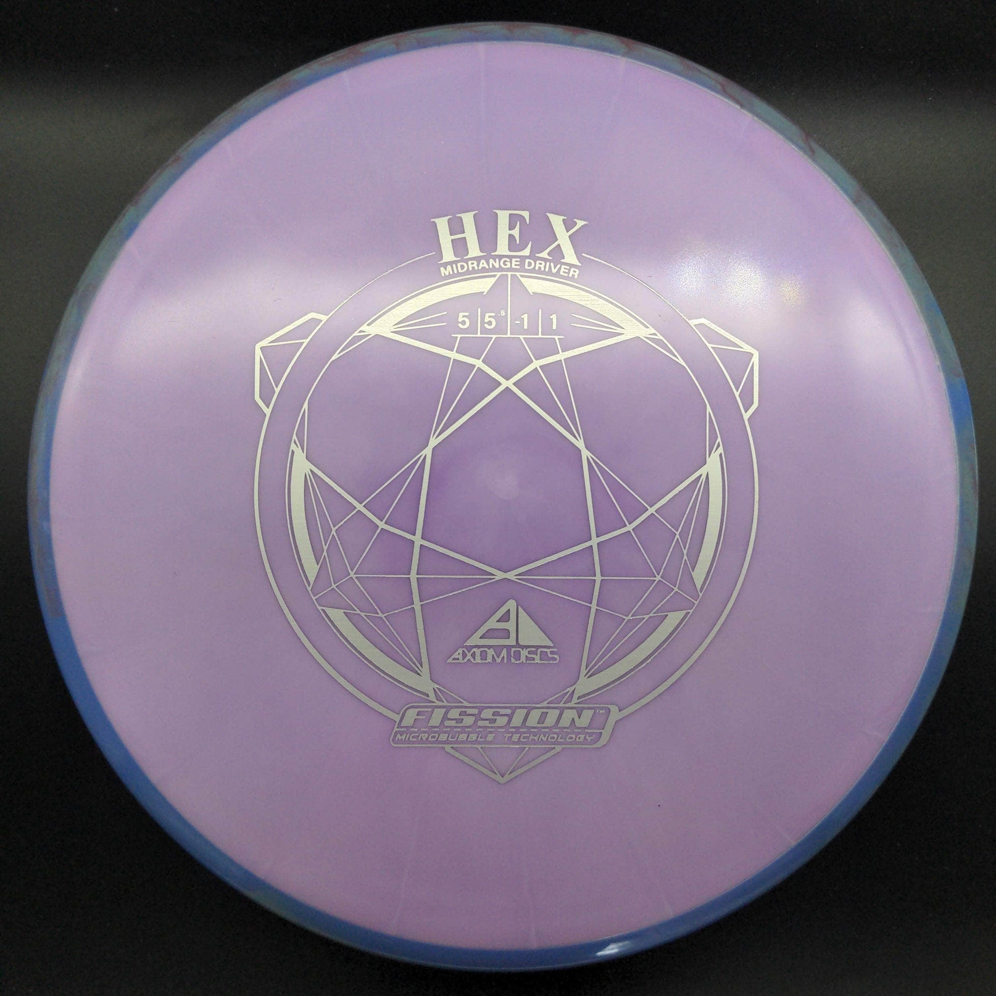 MVP Mid Range Blue/Red Swirl Rim Purple Plate 177g Hex, Fission Plastic,
