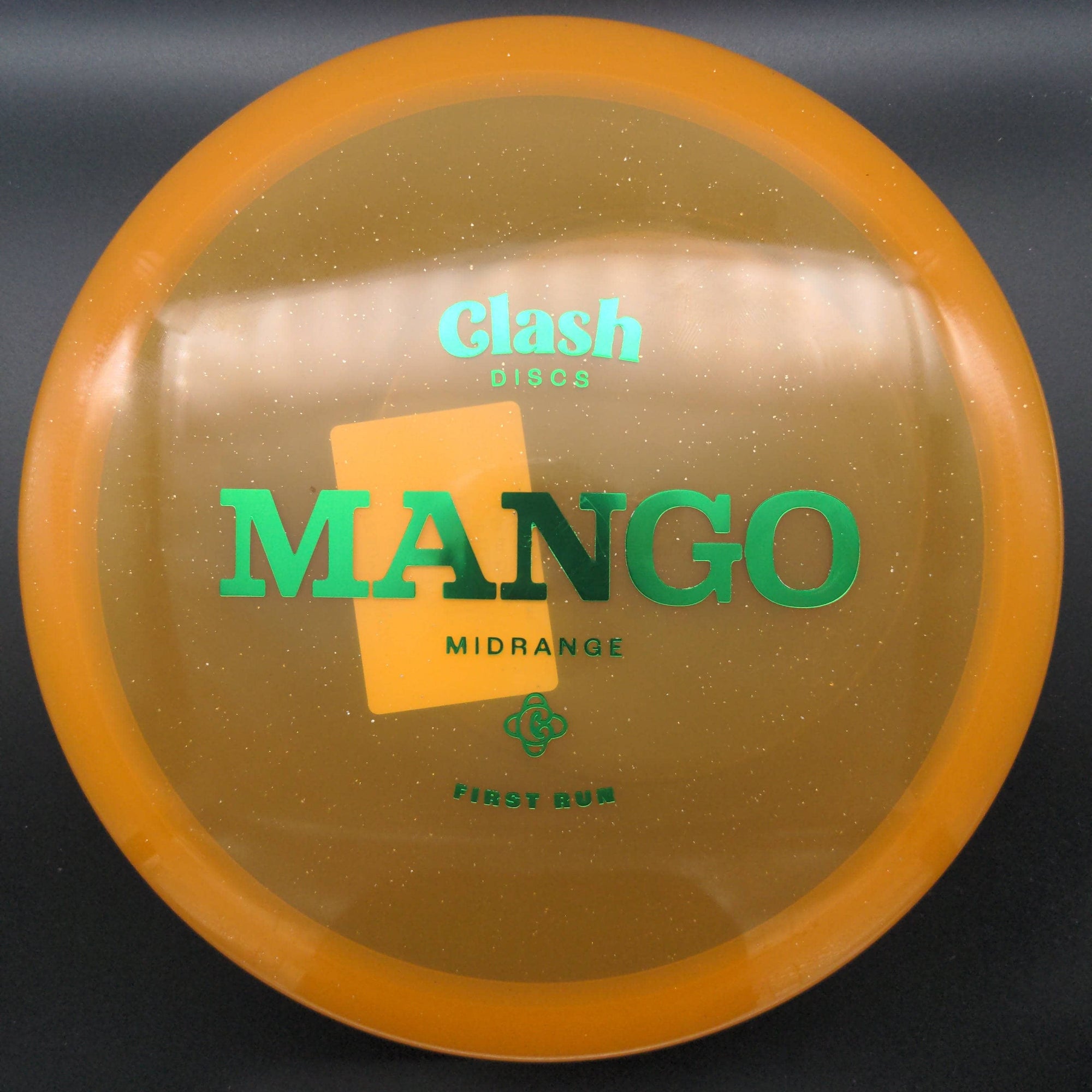 Clash Discs Mid Range Dark Orange Green Stamp 172g Mango, Steady Plastic, First Run