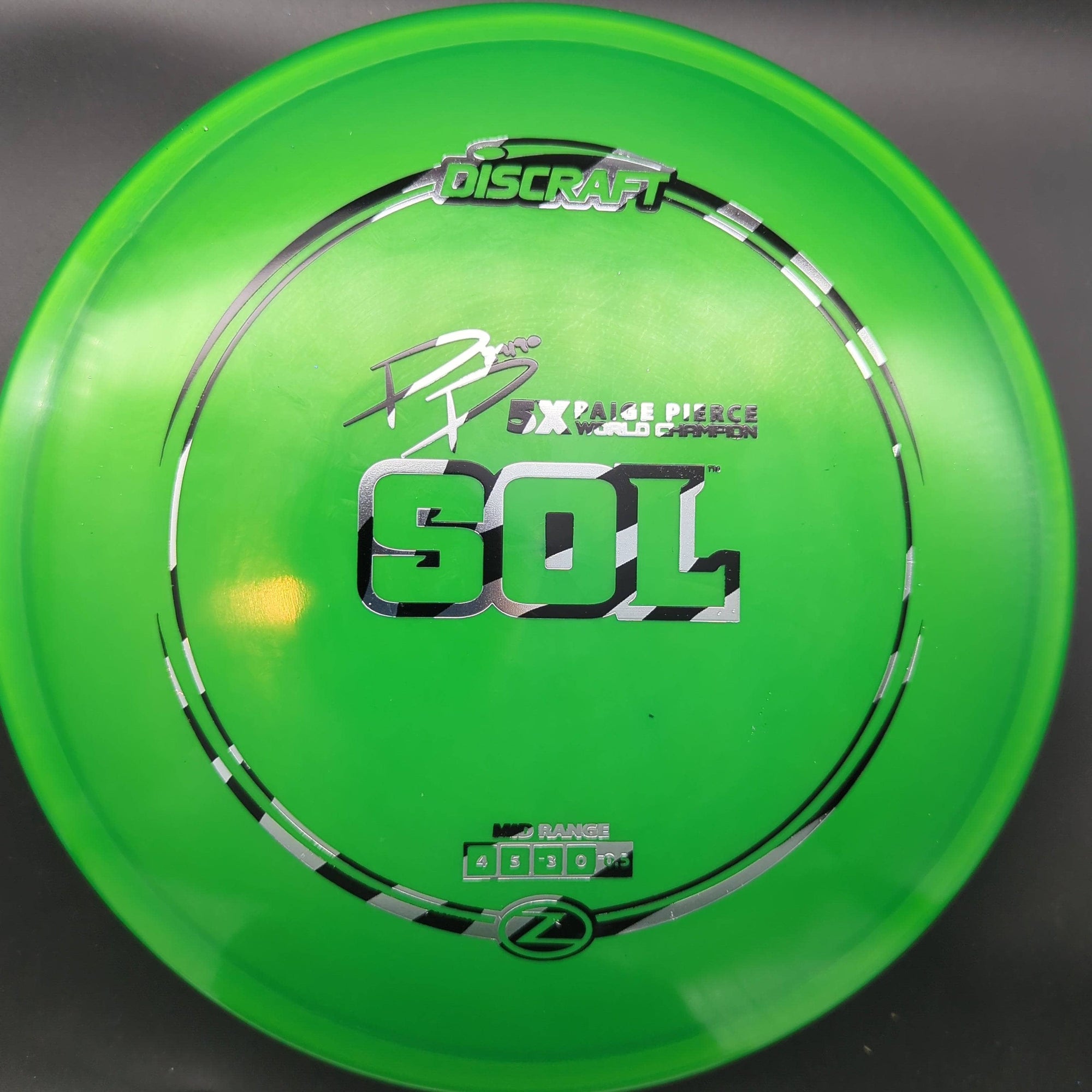 Discraft Mid Range Green Black and White Stamp 172g Sol, Z Line, Paige Pierce