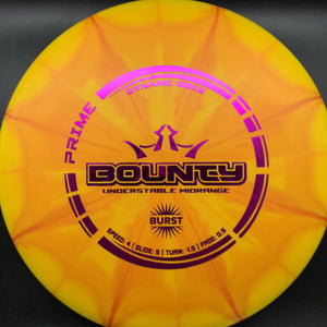 Dynamic Discs Mid Range Orange Purple Stamp 177g Bounty, Prime Burst
