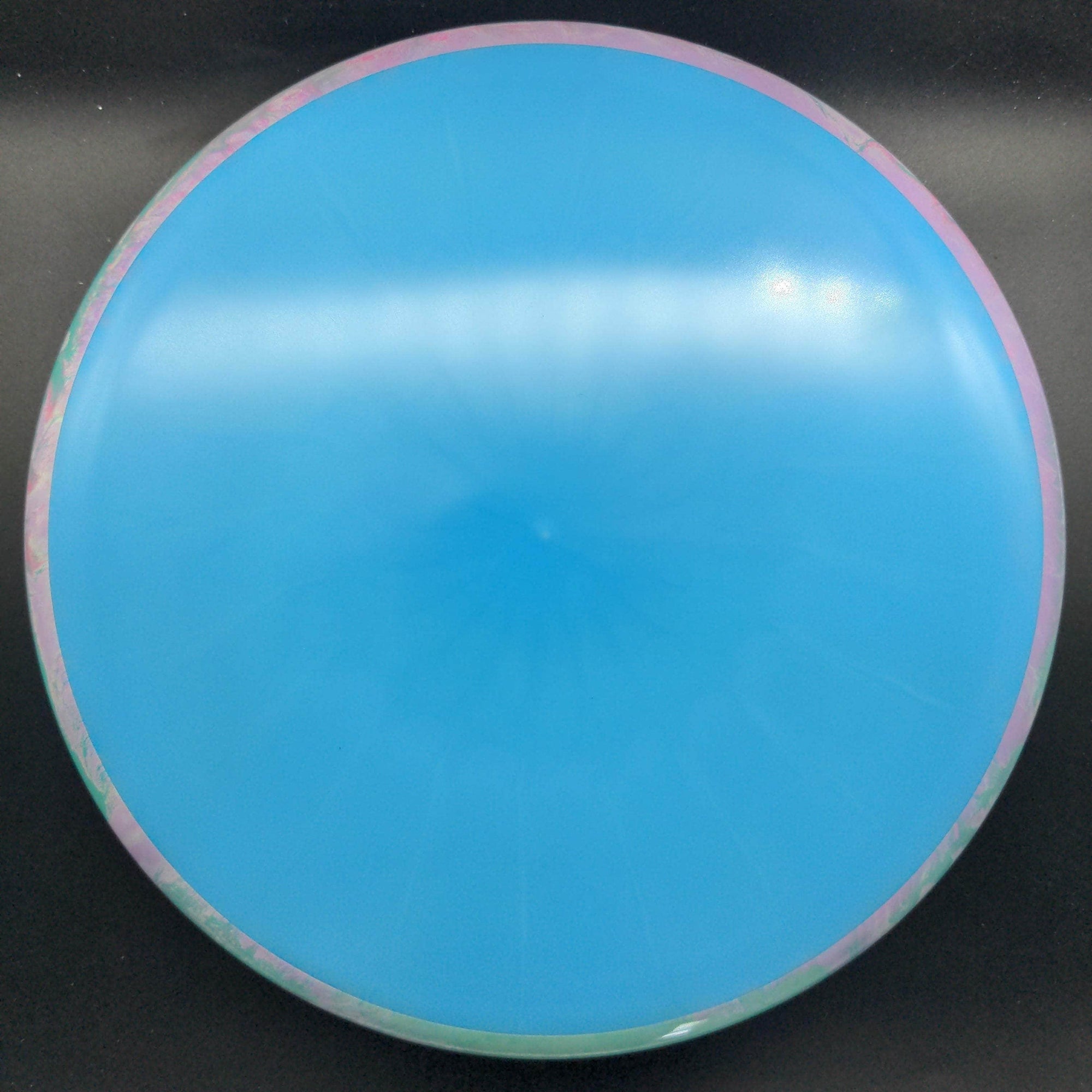 MVP Mid Range Teal/Pink Swirl Rim Blue Blank Plate 177g Hex, Fission Plastic,