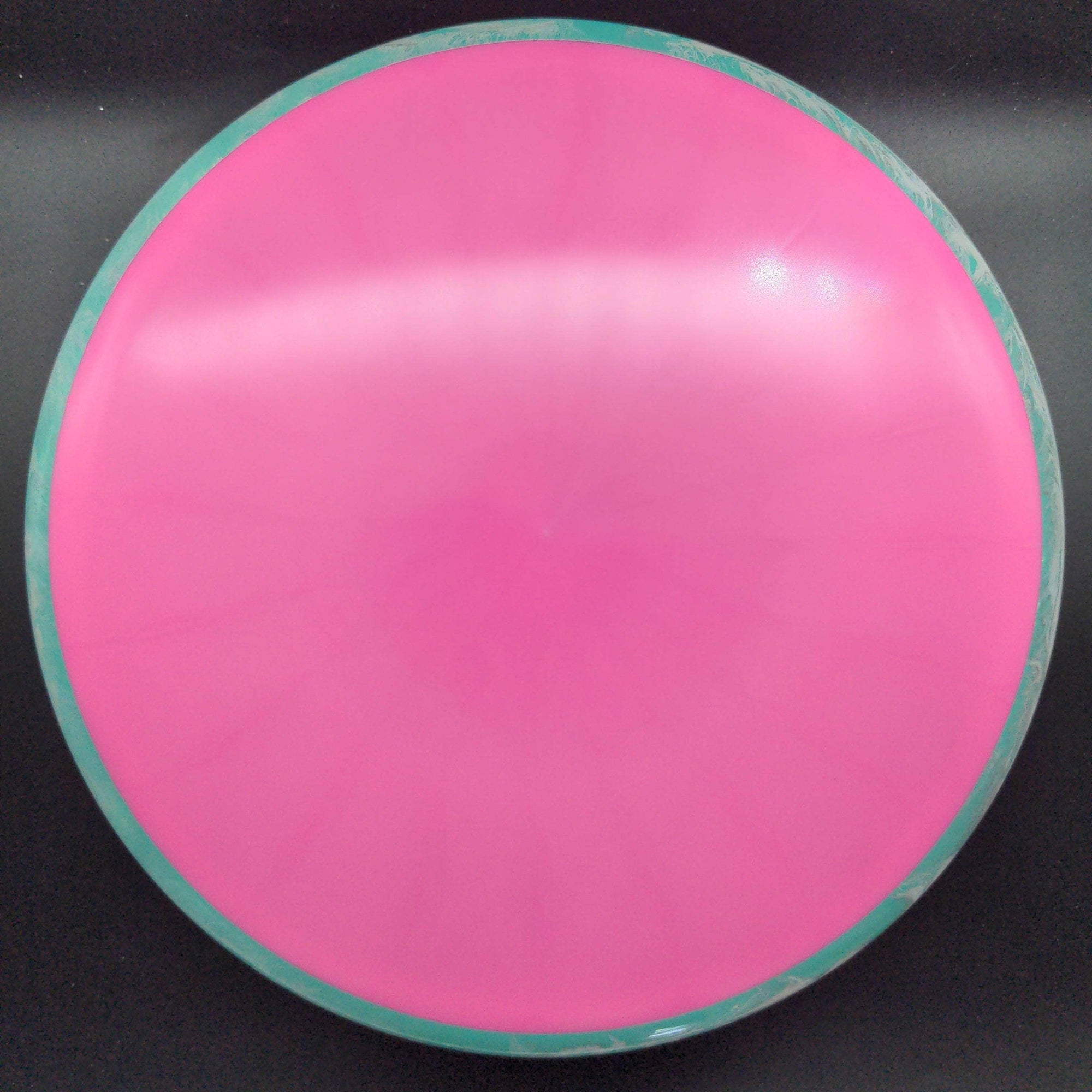 MVP Mid Range Teal Swirl Rim Pink Blank Plate 177 Hex, Fission Plastic,