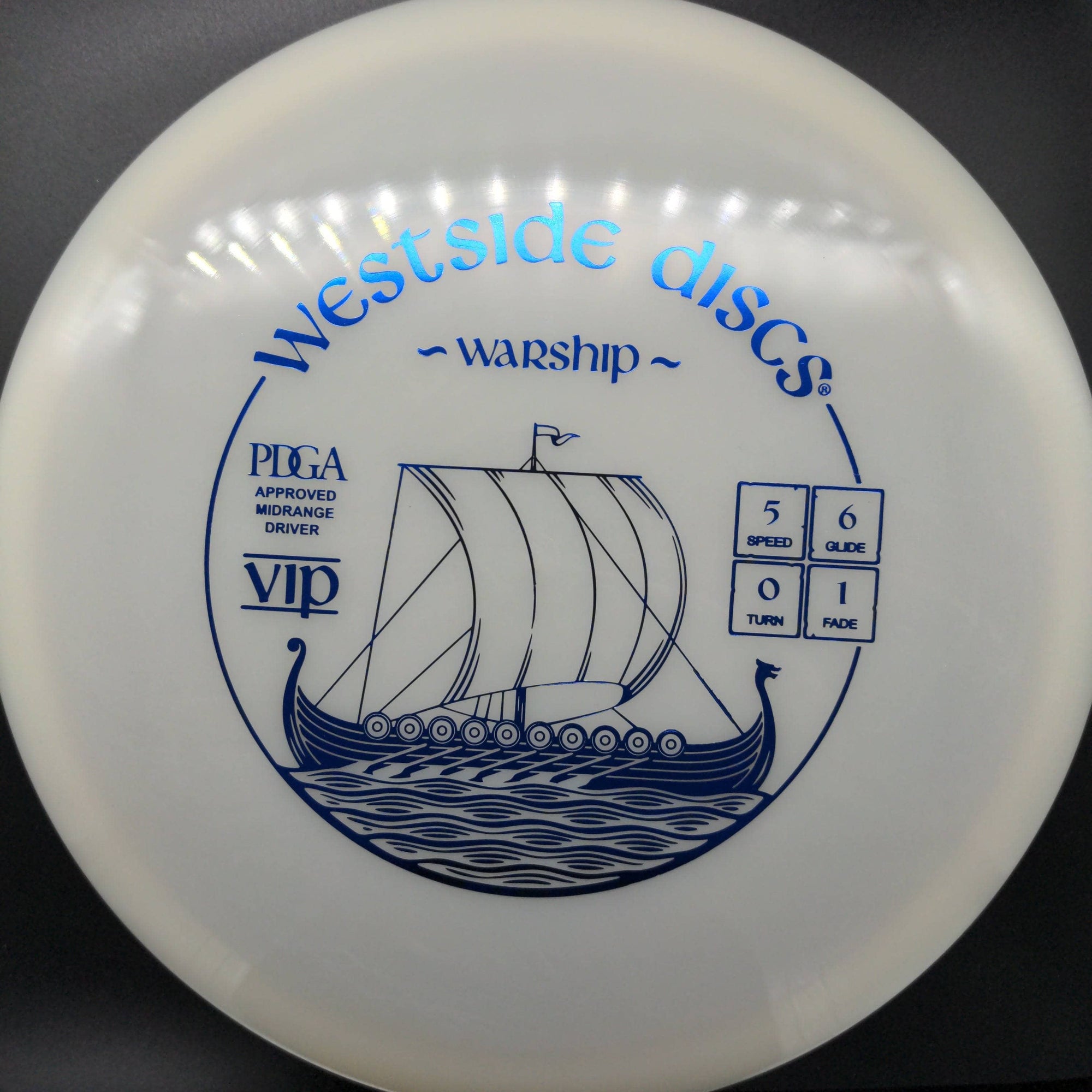 Westside Discs Mid Range White Blue Stamp 174g VIP Warship