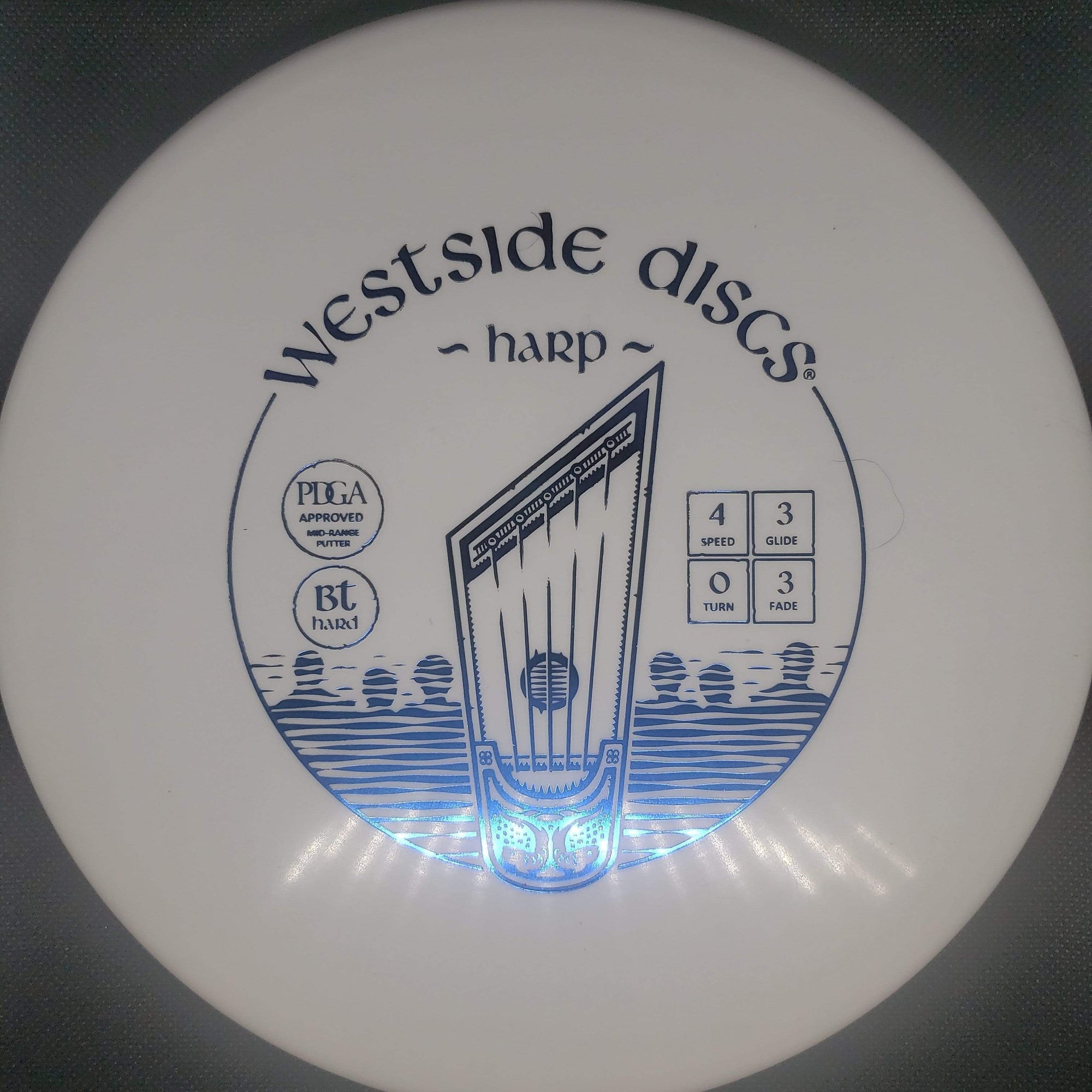 Westside Discs Mid Range White Blue Stamp 175g BT Hard Harp