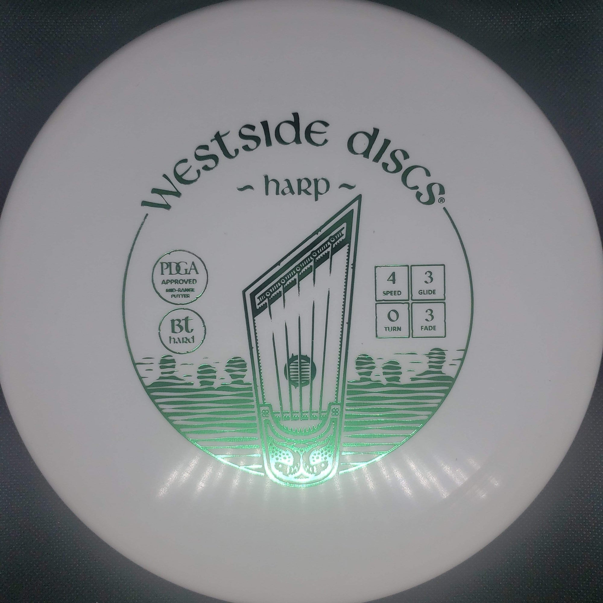 Westside Discs Mid Range White Green Stamp 175g BT Hard Harp
