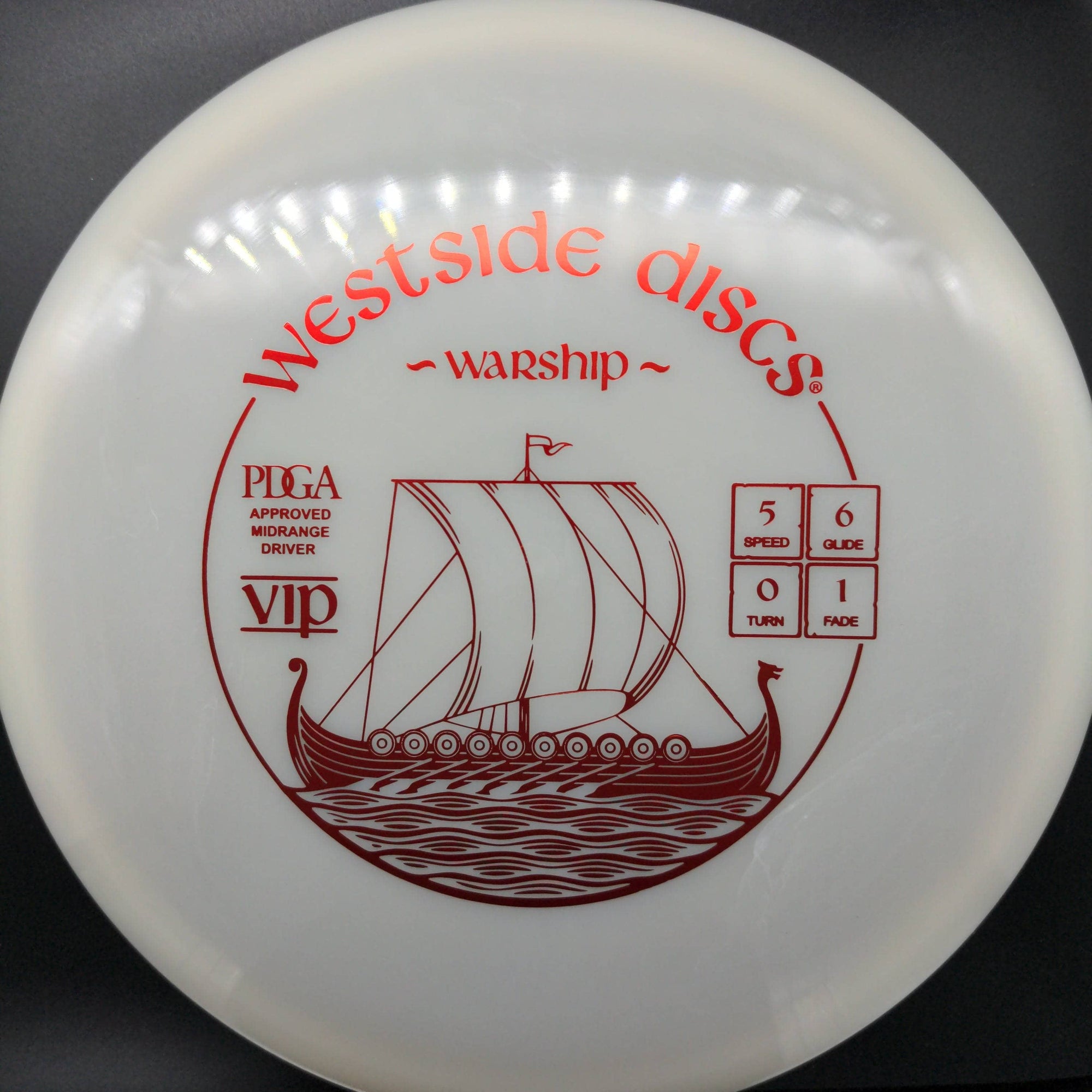 Westside Discs Mid Range White Red Stamp 174g VIP Warship