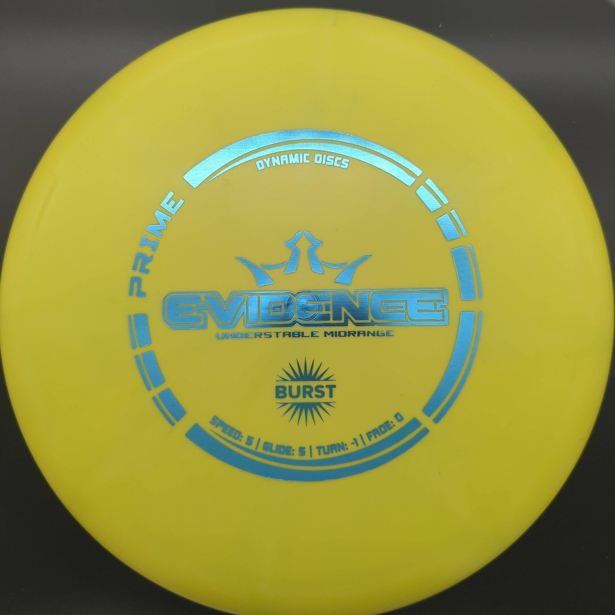 Dynamic Discs Mid Range Yellow Blue Stamp 177g Prime Burst Evidence