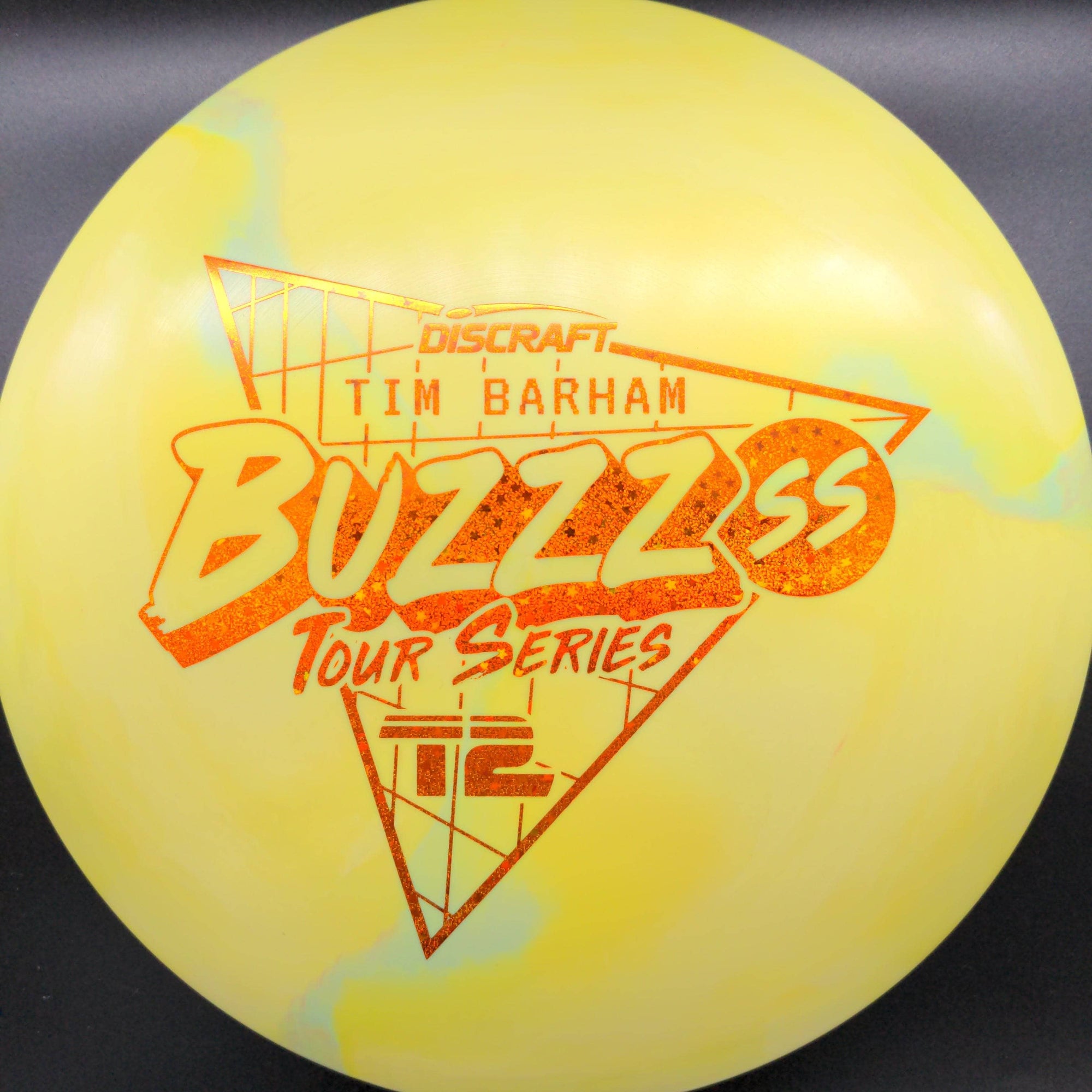 Discraft Mid Range Yellow Copper Glitter Stamp 177g Buzzz SS, ESP Swirl, Tim Barham, Tour Series, 2022