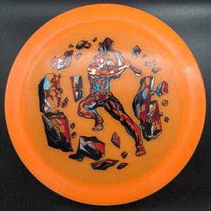 Infinite Discs Orange Gold/Red/Blue Stamp 175g Slab, C-Blend Glow