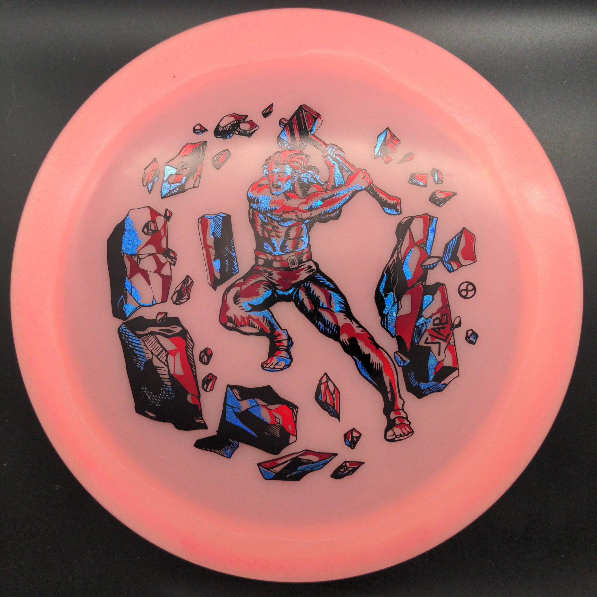 Infinite Discs Pink Red/Blue Stamp 175g Slab, C-Blend Glow