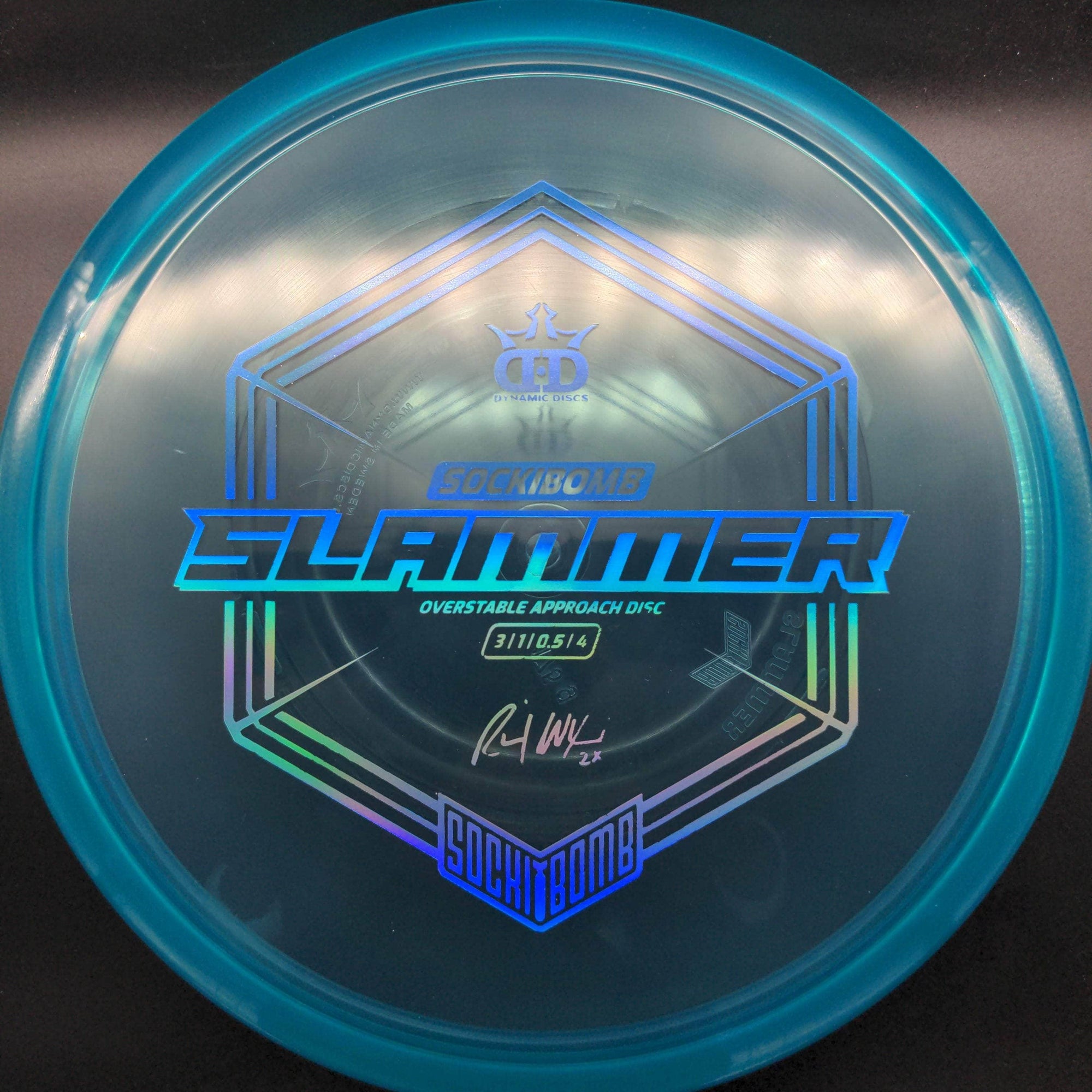 Dynamic Discs Putter Blue Blue Holo Stamp 175g Slammer, Lucid Ice Sockibomb