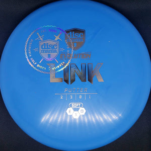 Discmania Putter Blue Gold and Silver Shield Stamp 173g Soft Exo Link 2/3/0/1