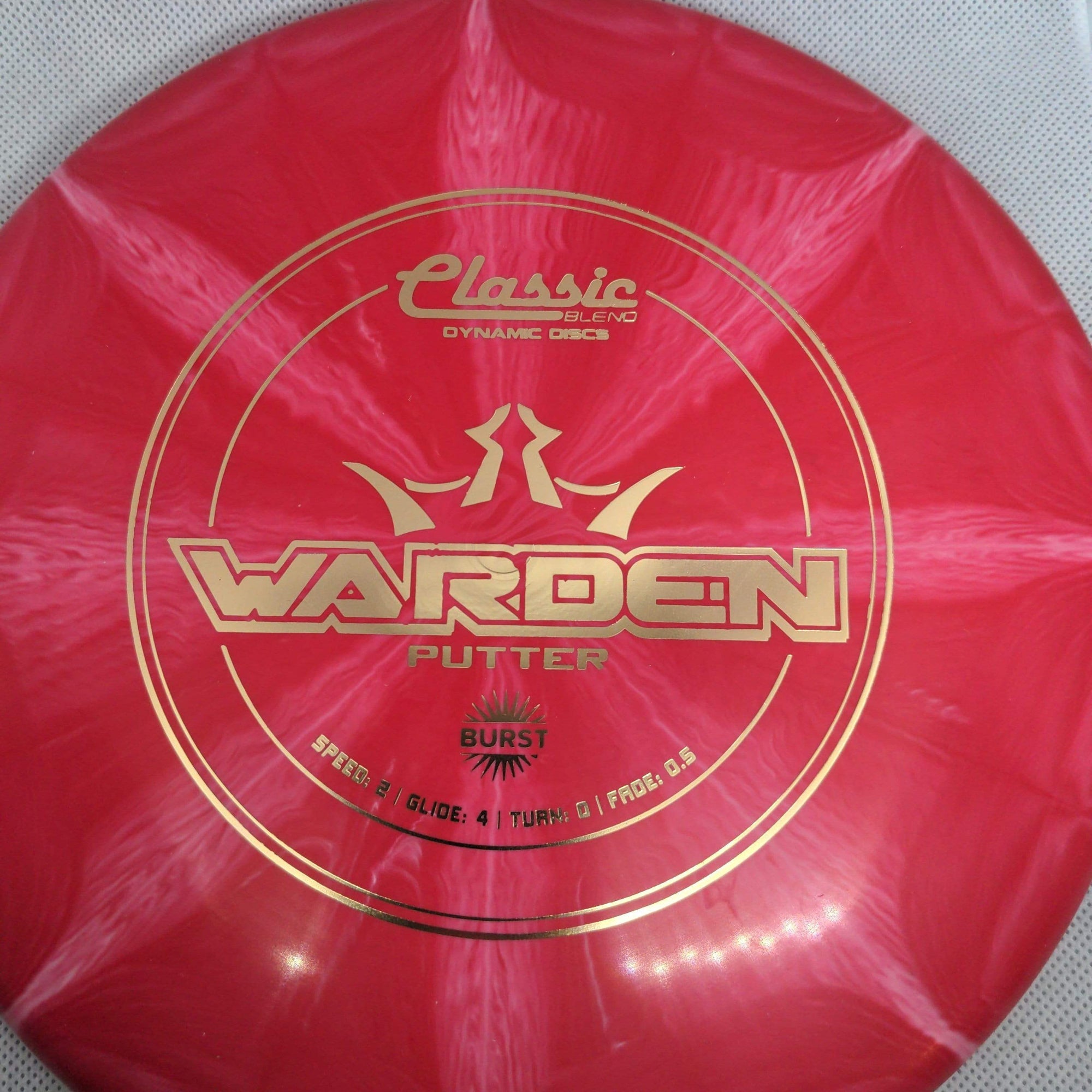 Dynamic Discs Putter Darker Red Gold Stamp 173g Classic Blend Burst Warden