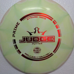 Dynamic Discs Putter Green, Light Halo, Red Foil Stamp 173g Prime Burst Judge