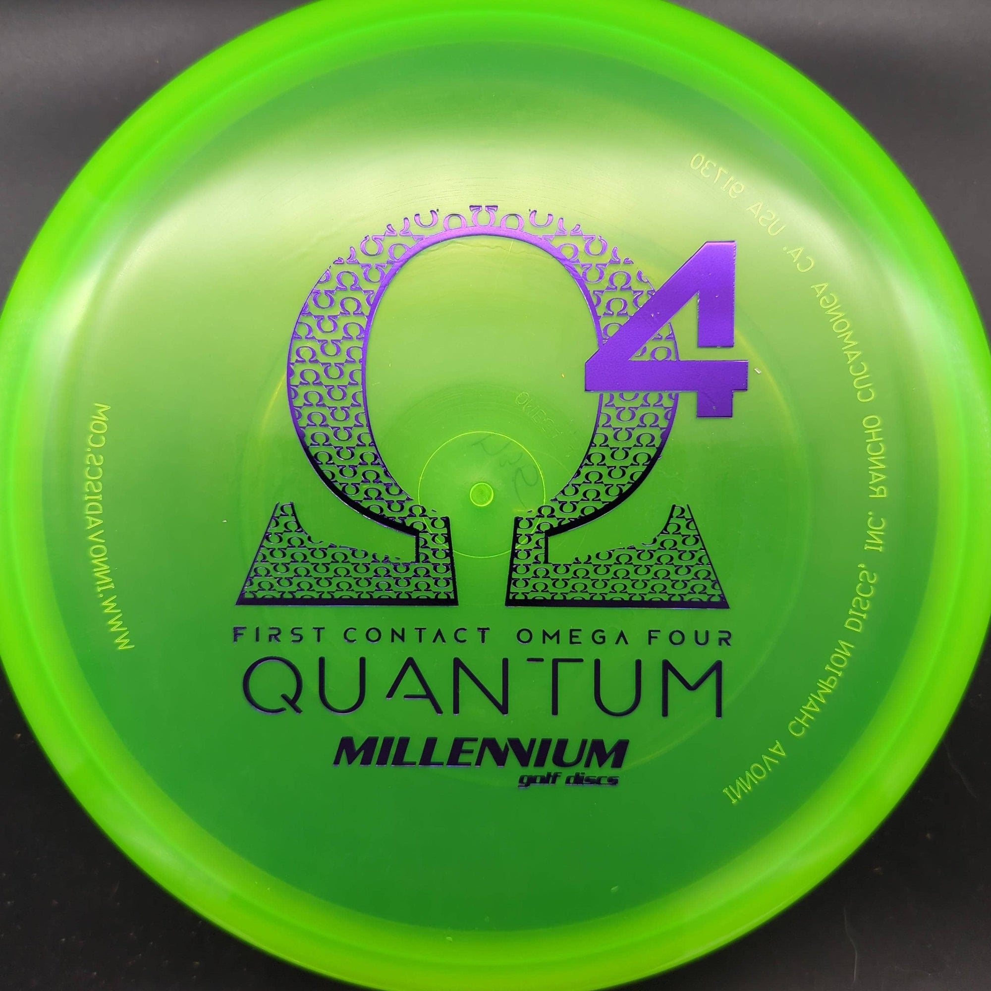Millennium Discs Putter Green Purple Stamp 175g Omega4 - Quantum Plastic