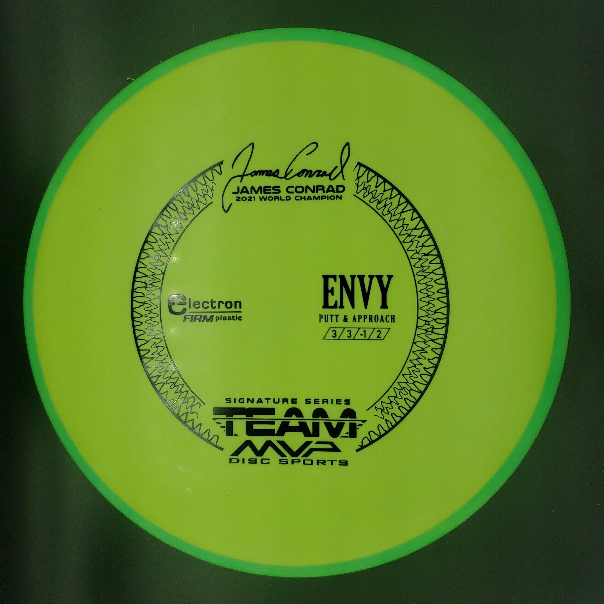 MVP Putter Green Rim Yellow/Green Plate 172g Products James Conrad Signature Envy, Electron Firm