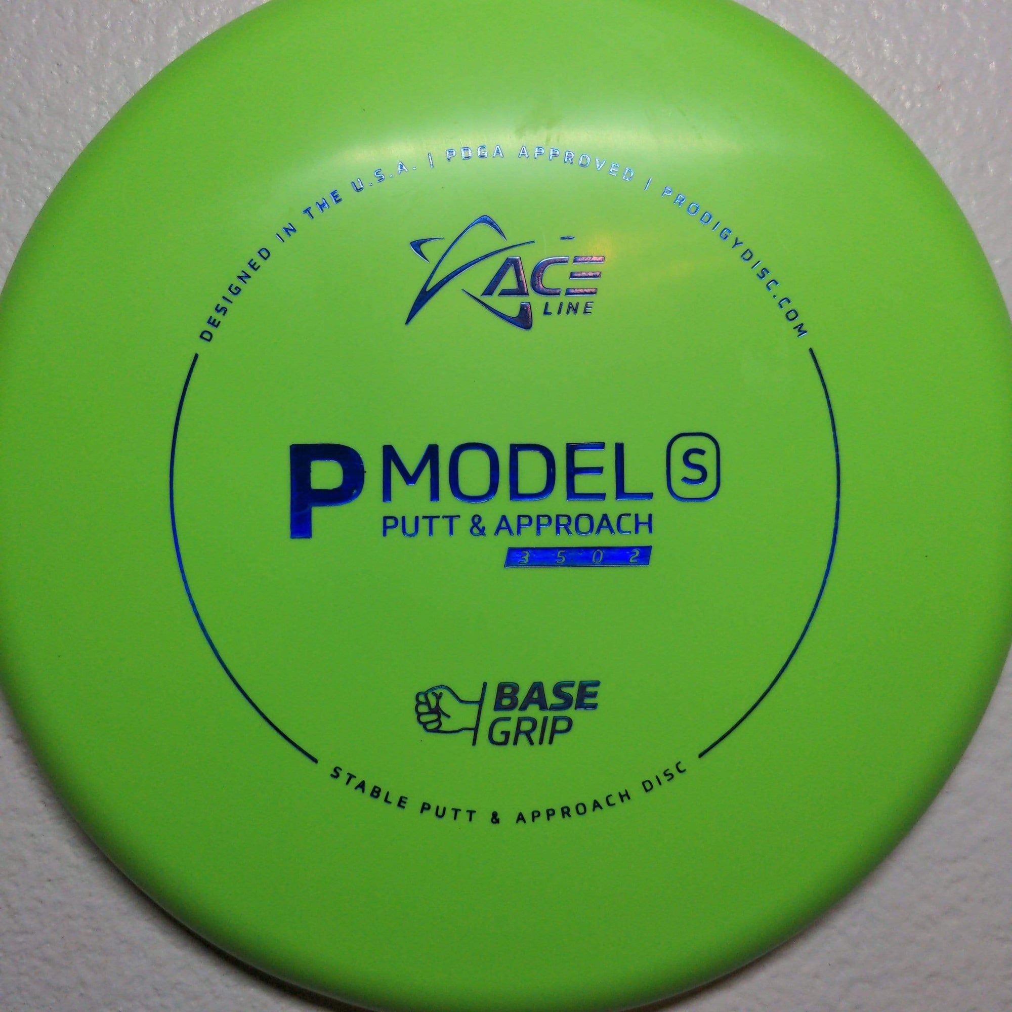 Prodigy Putter Lime Green 173g Ace Line P Model S, BaseGrip
