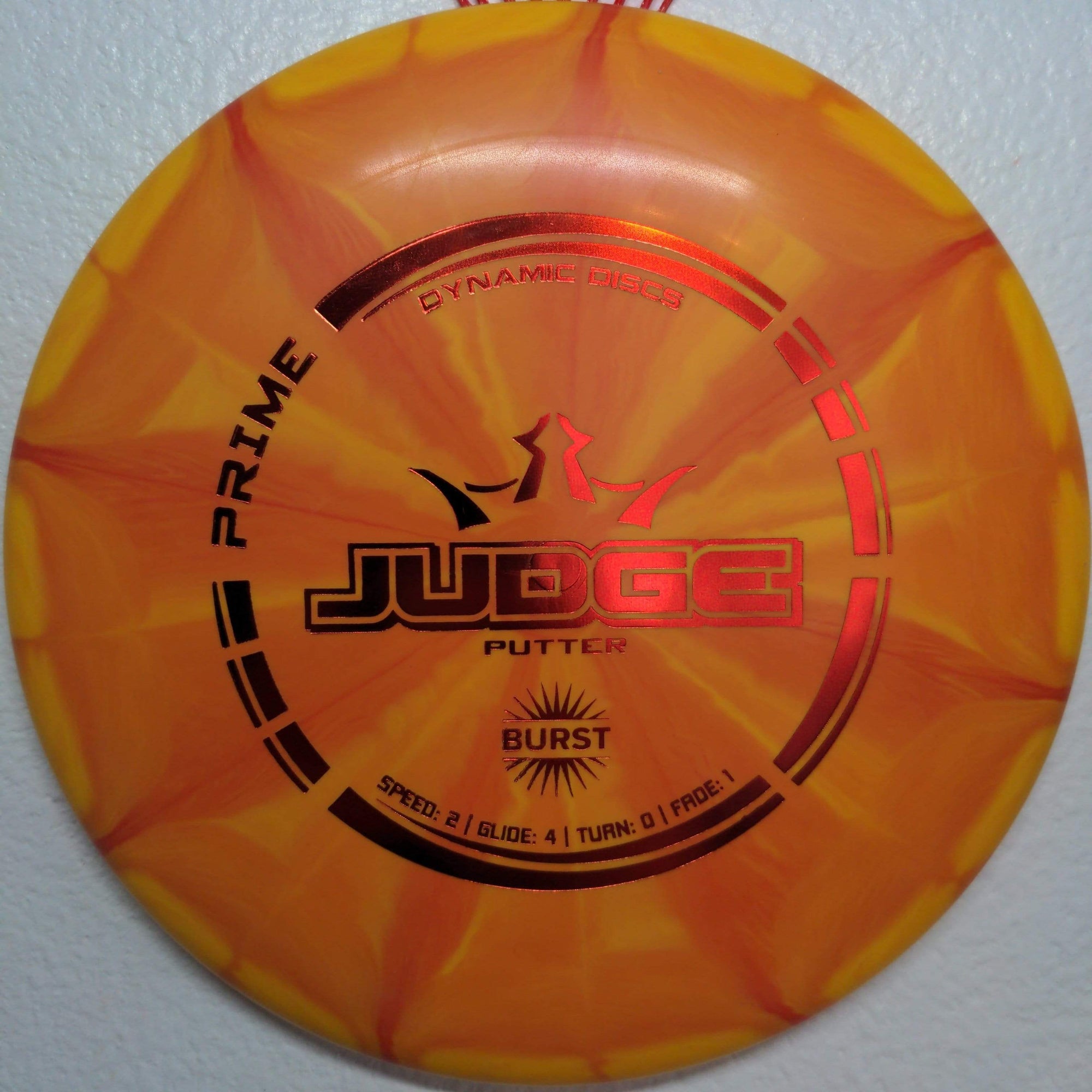Dynamic Discs Putter Orange Red Foil Stamp 173g Prime Burst Judge