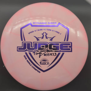 Dynamic Discs Putter Pink Purple Stamp 176g Fuzion Burst Judge Paige Shue