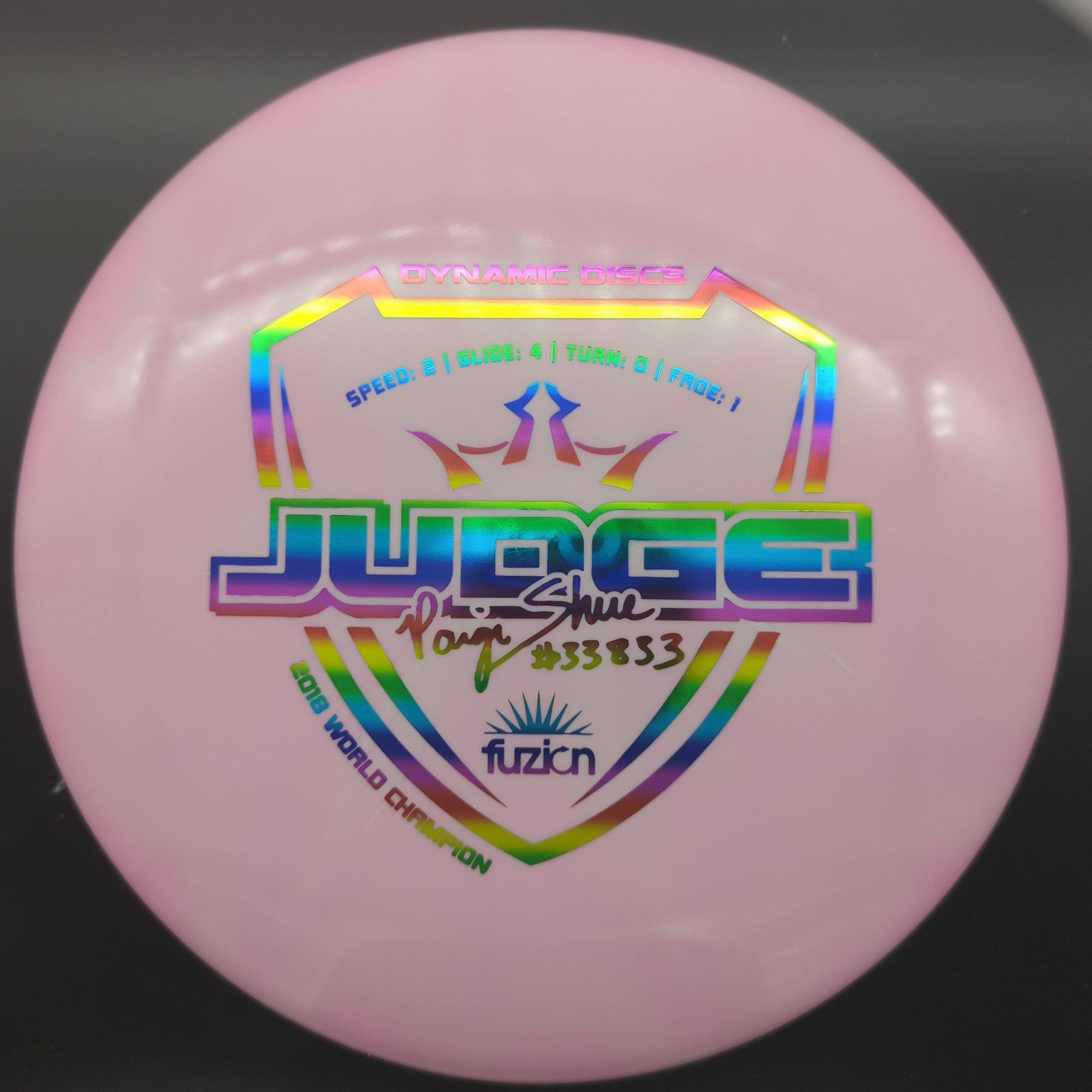 Dynamic Discs Putter Pink Rainbow Stamp 176g Fuzion Burst Judge Paige Shue
