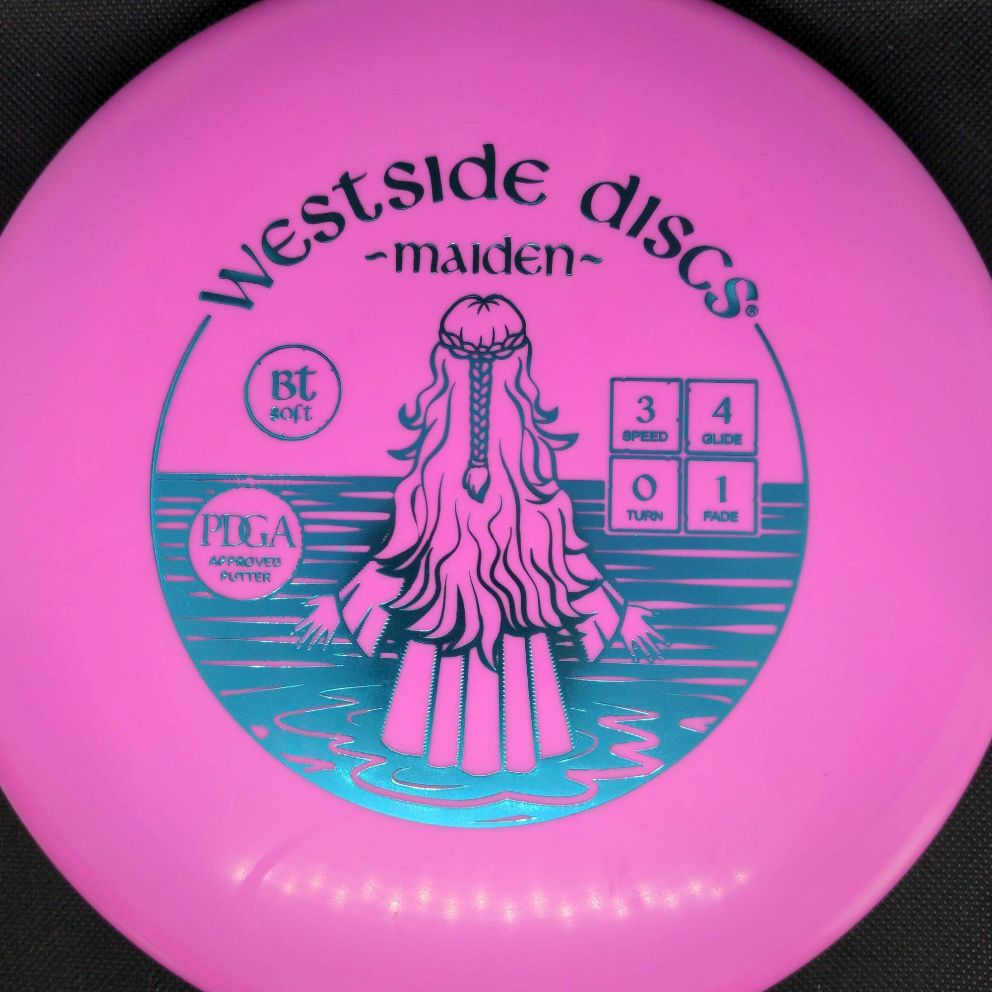 Westside Discs Putter Pink Teal Stamp 176g Maiden BT Soft Plastic