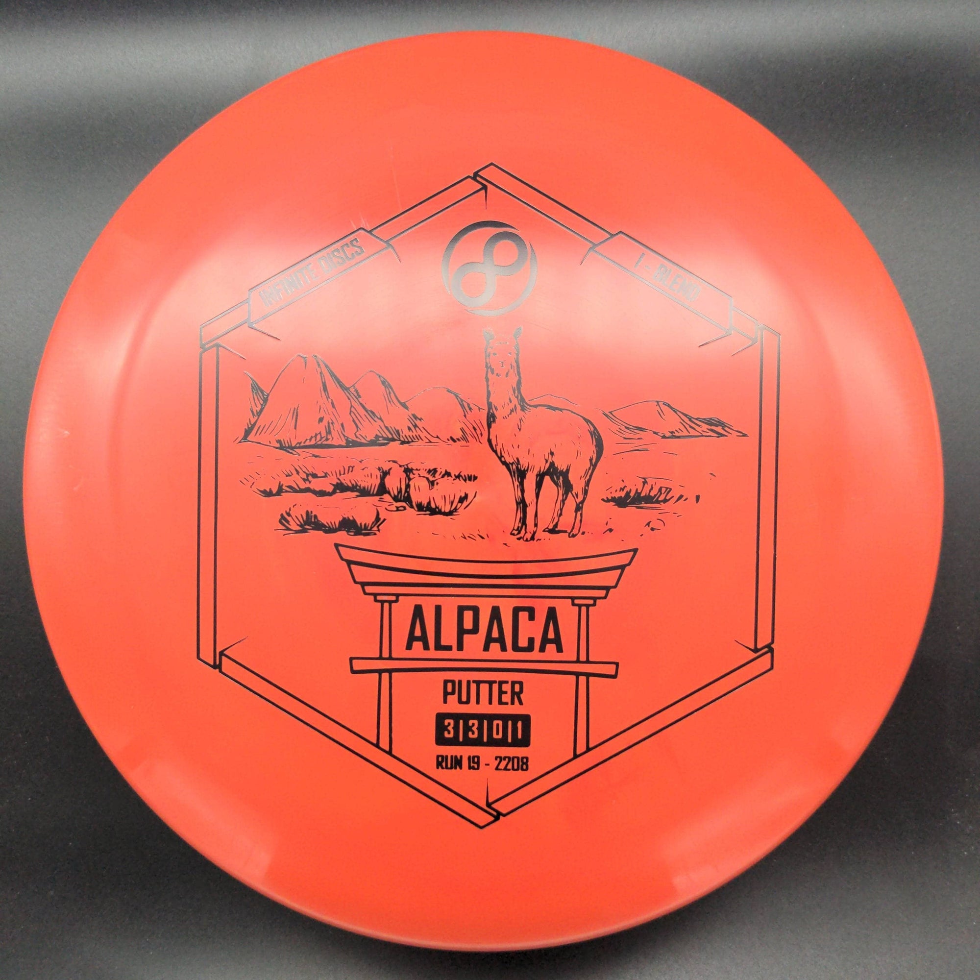 Infinite Discs Putter Red Black Stamp 173-175g Alpaca, I Blend