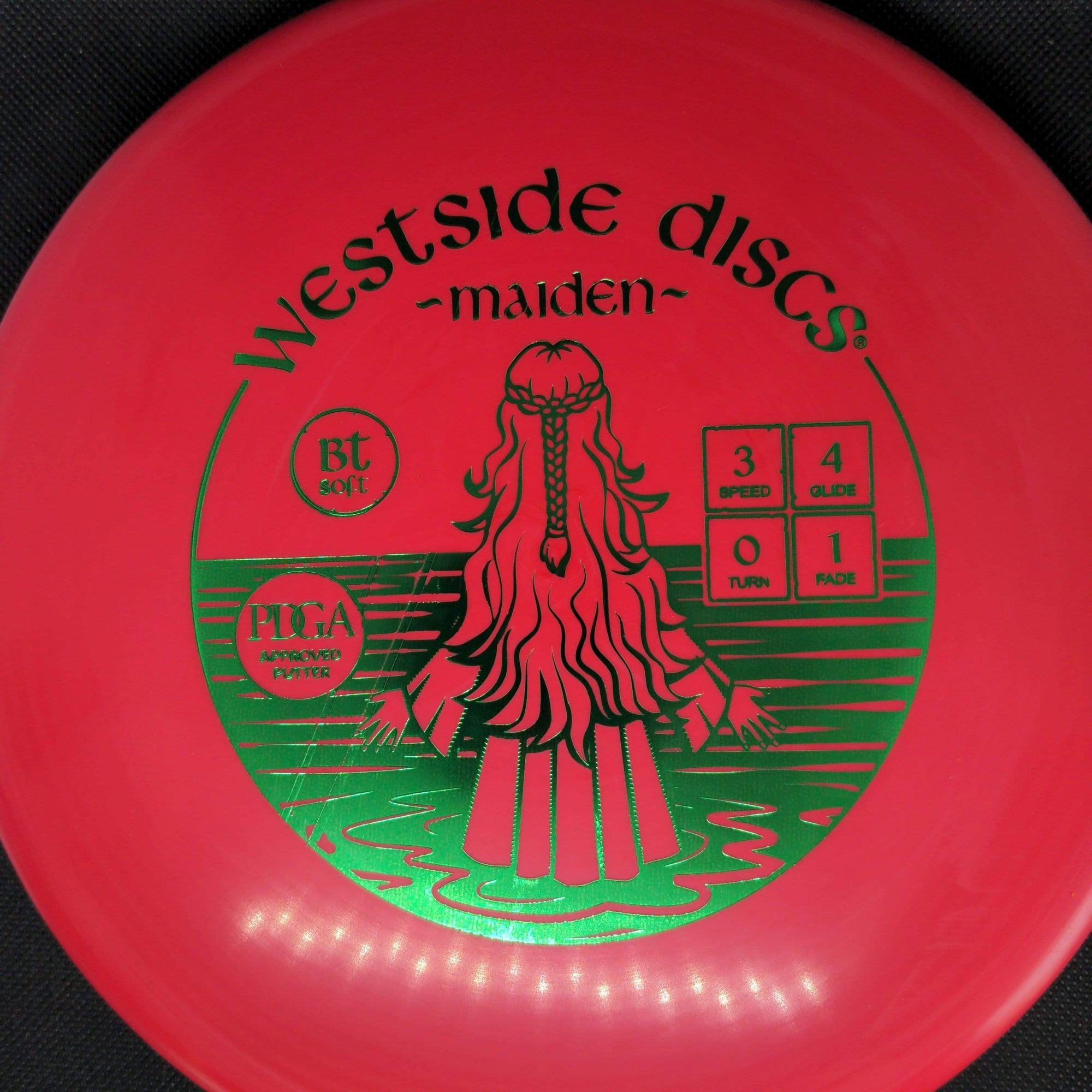 Westside Discs Putter Red Green Stamp 176g Maiden BT Soft Plastic