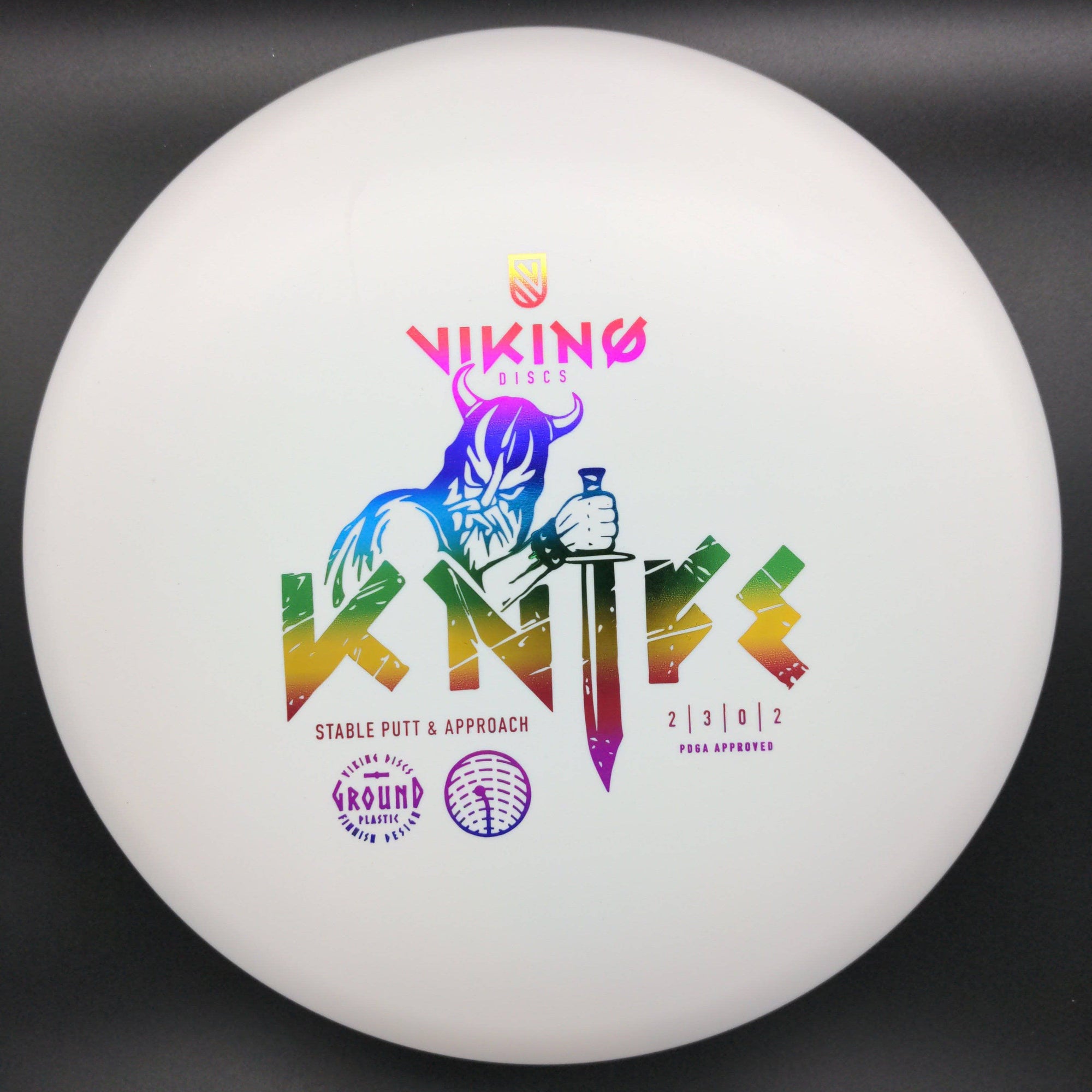Viking Discs Putter Pink Blue Shatter Stamp 172g Knife, Ground Plastic