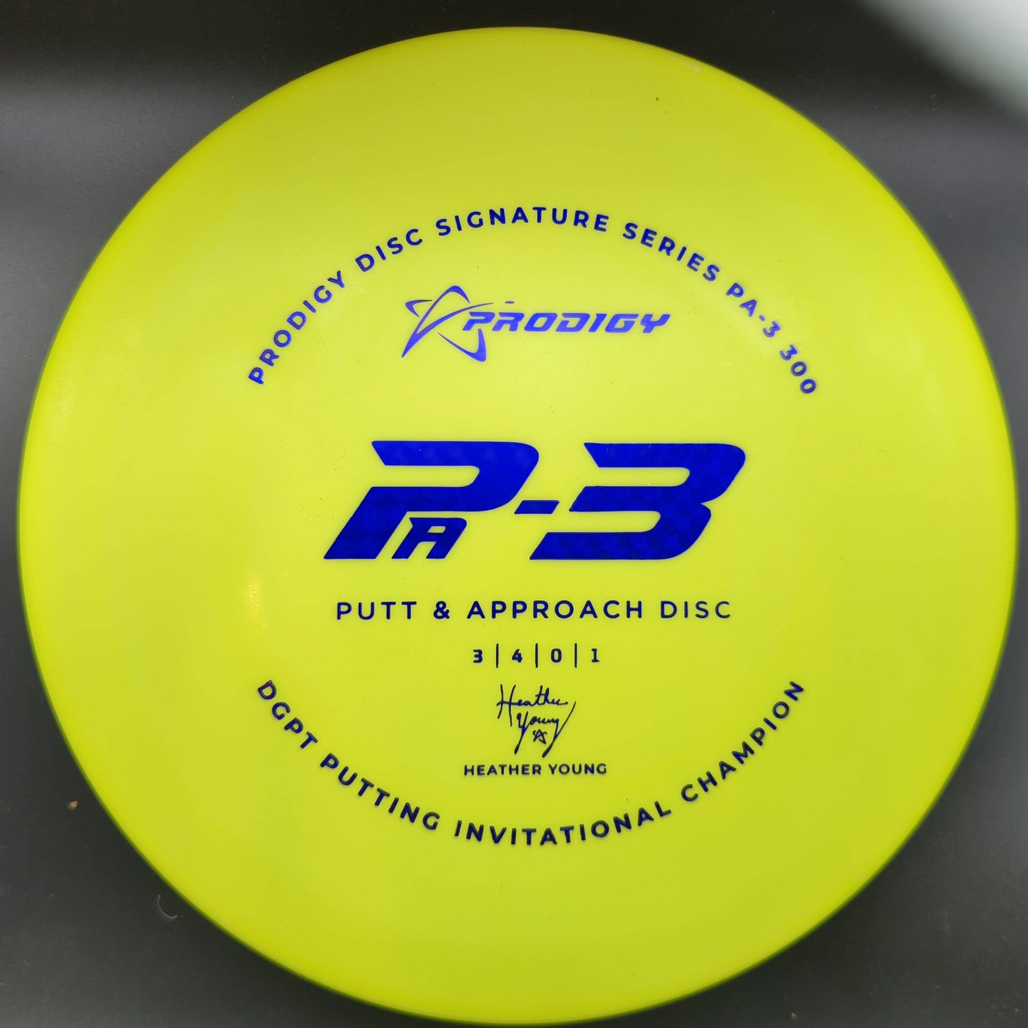 Prodigy Putter Yellow Blue Shatter Stamp 174g 2 PA3, 300 Plastic, Heather Young, 2022 Signature Series