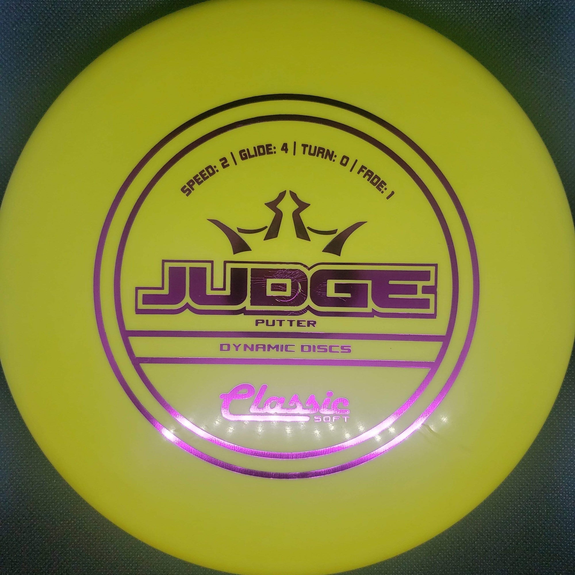 Dynamic Discs Putter Yellow Pink Stamp 175g Classic Soft Judge