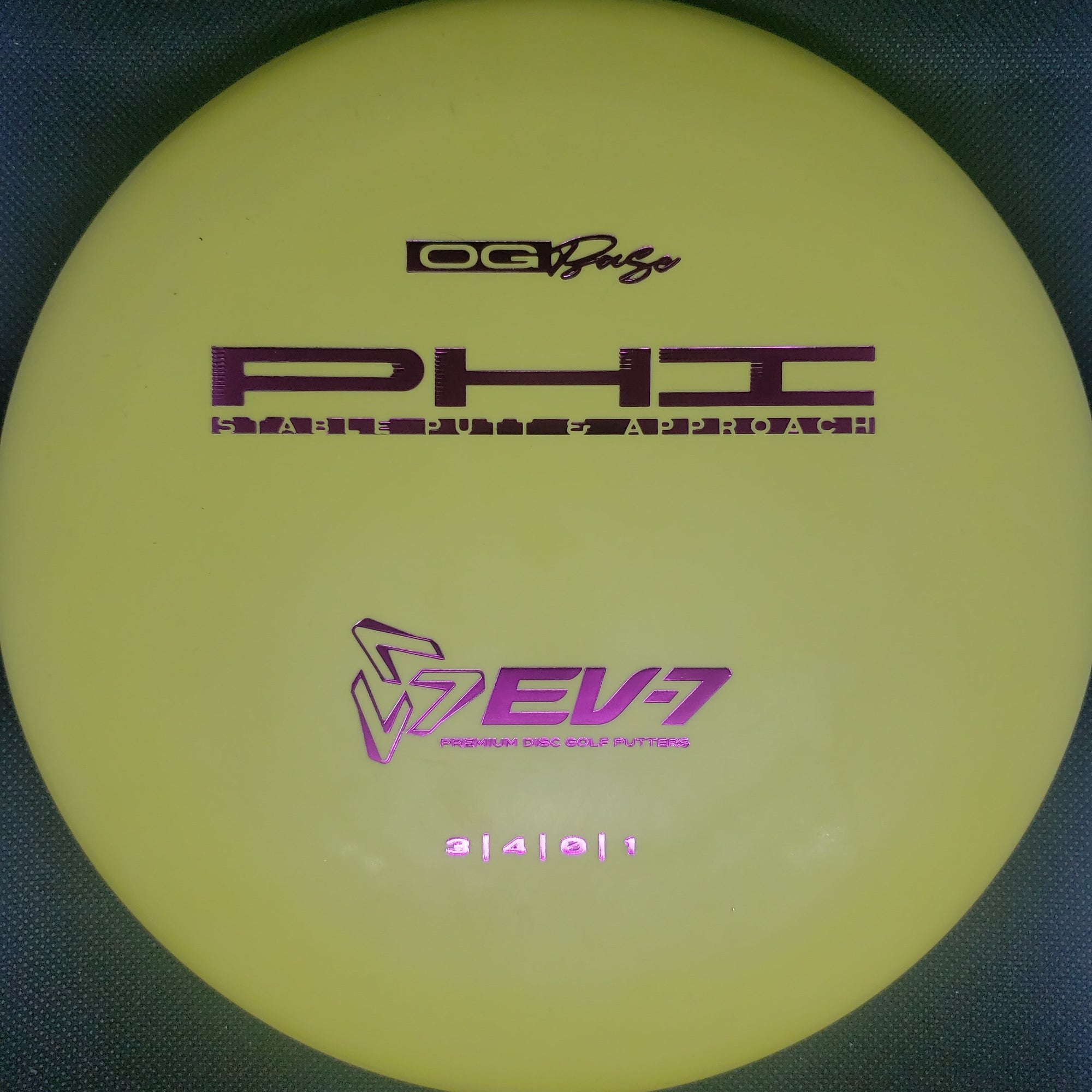 Ev7 Putter Yellow Purple Stamp 173g Phi - OG Base Plastic