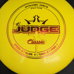 Dynamic Discs Putter Yellow Red Stamp 173g Classic Blend EMAC Judge