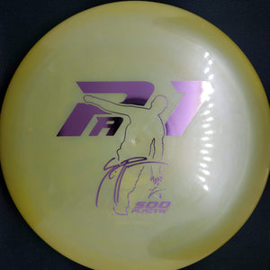 Prodigy Putter Yellow Violet Stamp 170g PA1 500 Plastic, Seppo Paju, Signature Series