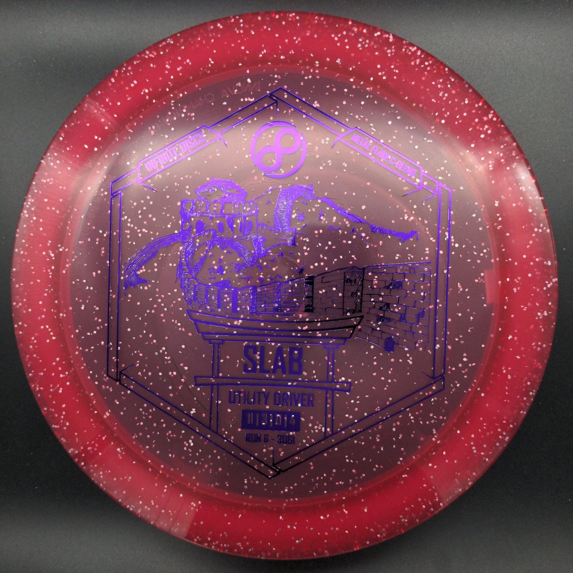 Gem Discs Red Purple Stamp 175g Slab, Metal Flake C-Blend